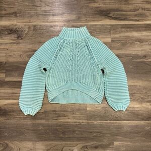 Free People Sky Blue Turtleneck Sweater